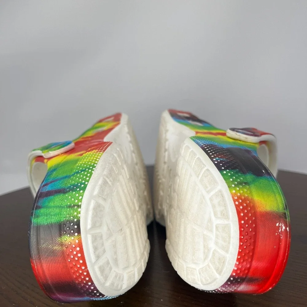 Crocs Baya‎ Clog Shoes Men's 9 Multicolor Tie Dye Slip On Sandal 206883 / W11